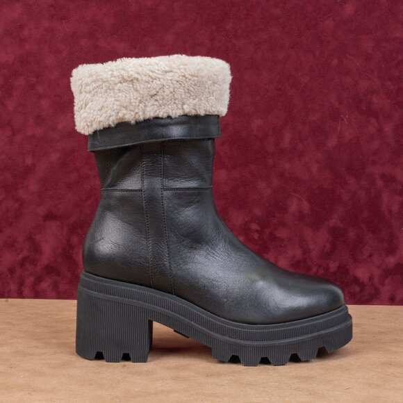 Voile Blanche Women Black Leather Zip Fleece Lined Winter Boots sz 9.5US EUR41 - Picture 3 of 9